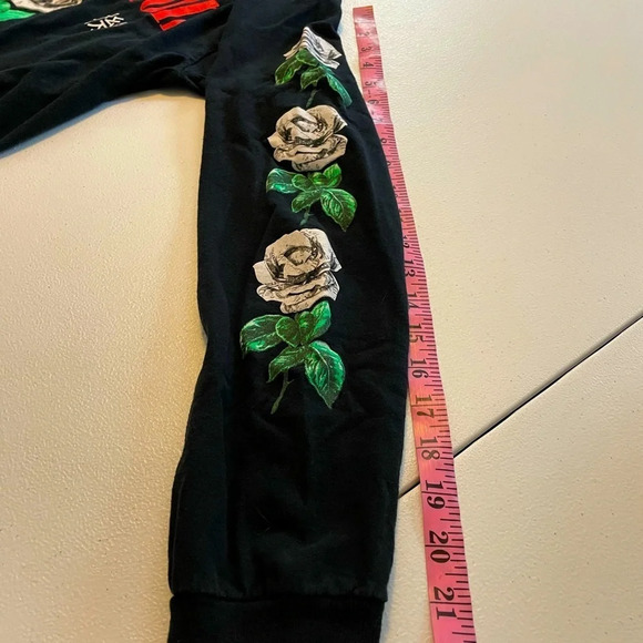 Popular Poison Motivation T-Shirt M “Money Rose” Long sleeve 100% cotton black - Picture 5 of 6